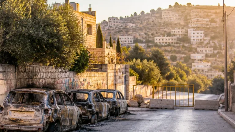 Colonos incendian vehículos en Umm Safa mientras Cisjordania amanece cercada por la jornada electoral